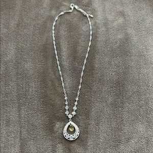 Elegant Silver Teardrop Necklace